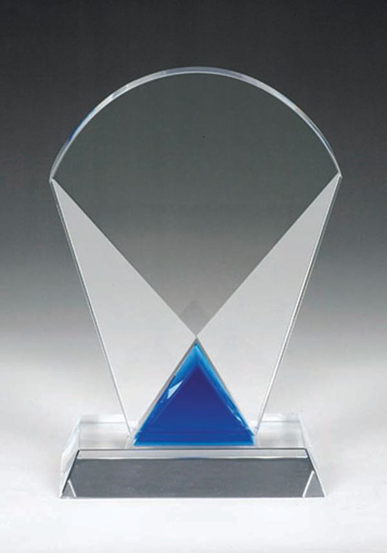 DISCONTINUED – Clear Crystal Column/Clear Base/Blue Trim