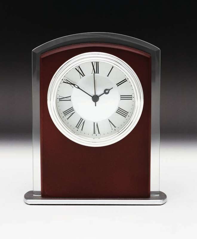 Glass Mirror Rosewood Facia – Silver Fittings
