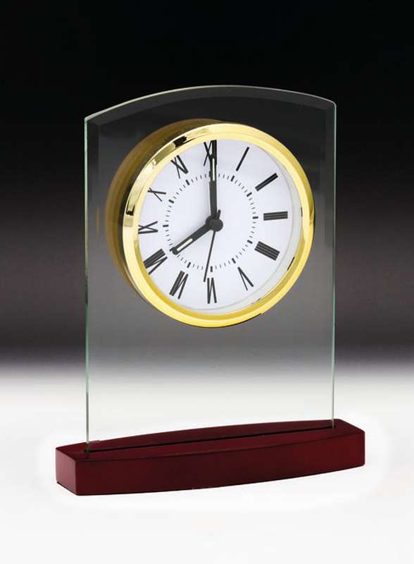 Clear Glass, Gold Fittings – Rosewood Base